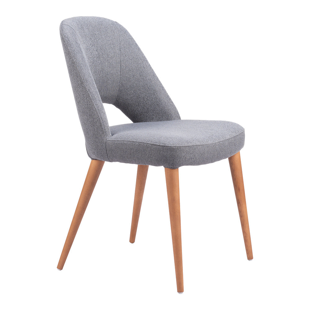 Silla Comercial para Restaurante - ZUO LEITH - Gris - Asiento y Respaldo Tapizados