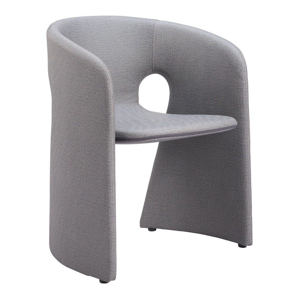 Silla Comercial para Desayunador - ZUO ROSYTH - Gris Pizarra - Asiento y Respaldo Tapizados en Lino Sintético