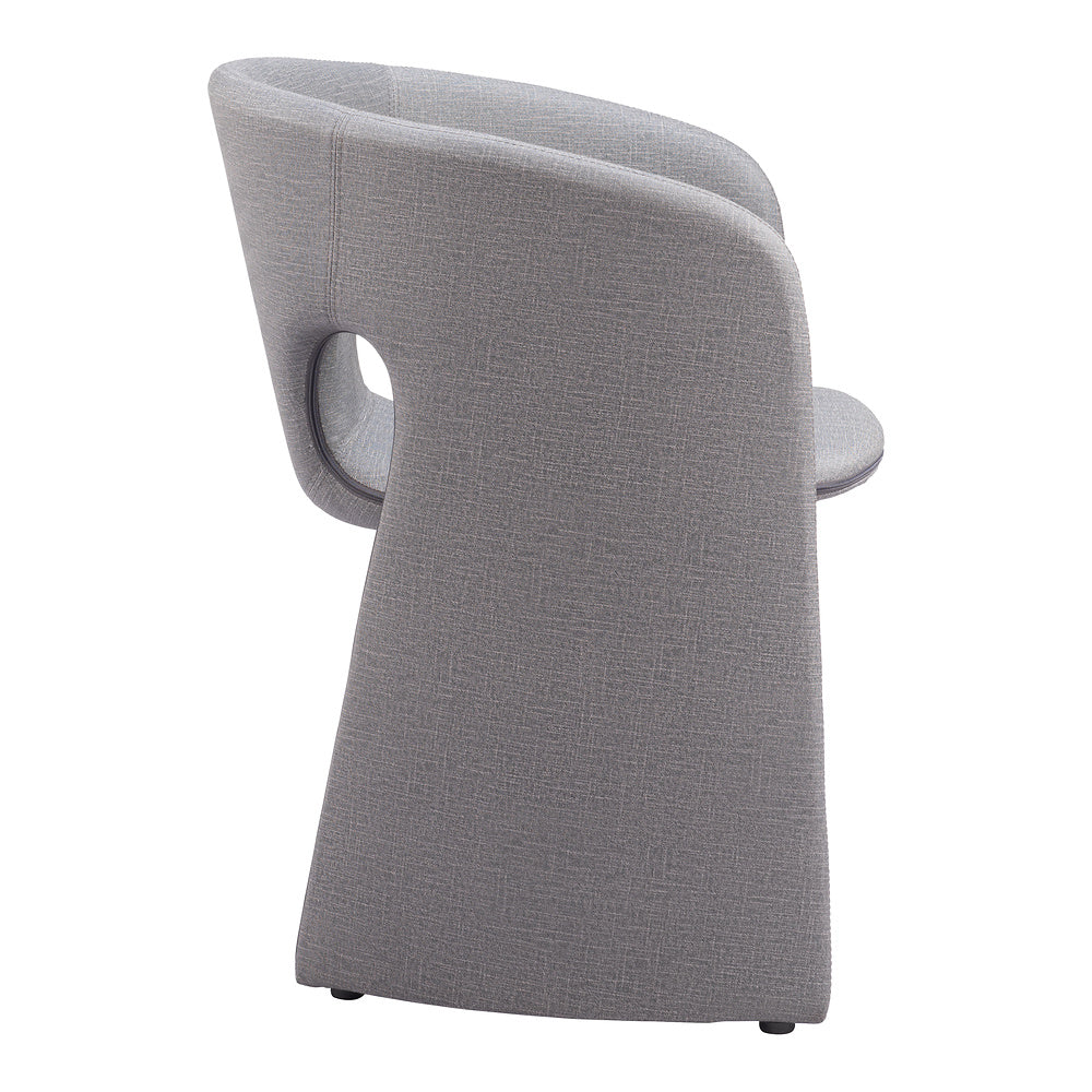 Silla Comercial para Desayunador - ZUO ROSYTH - Gris Pizarra - Asiento y Respaldo Tapizados en Lino Sintético