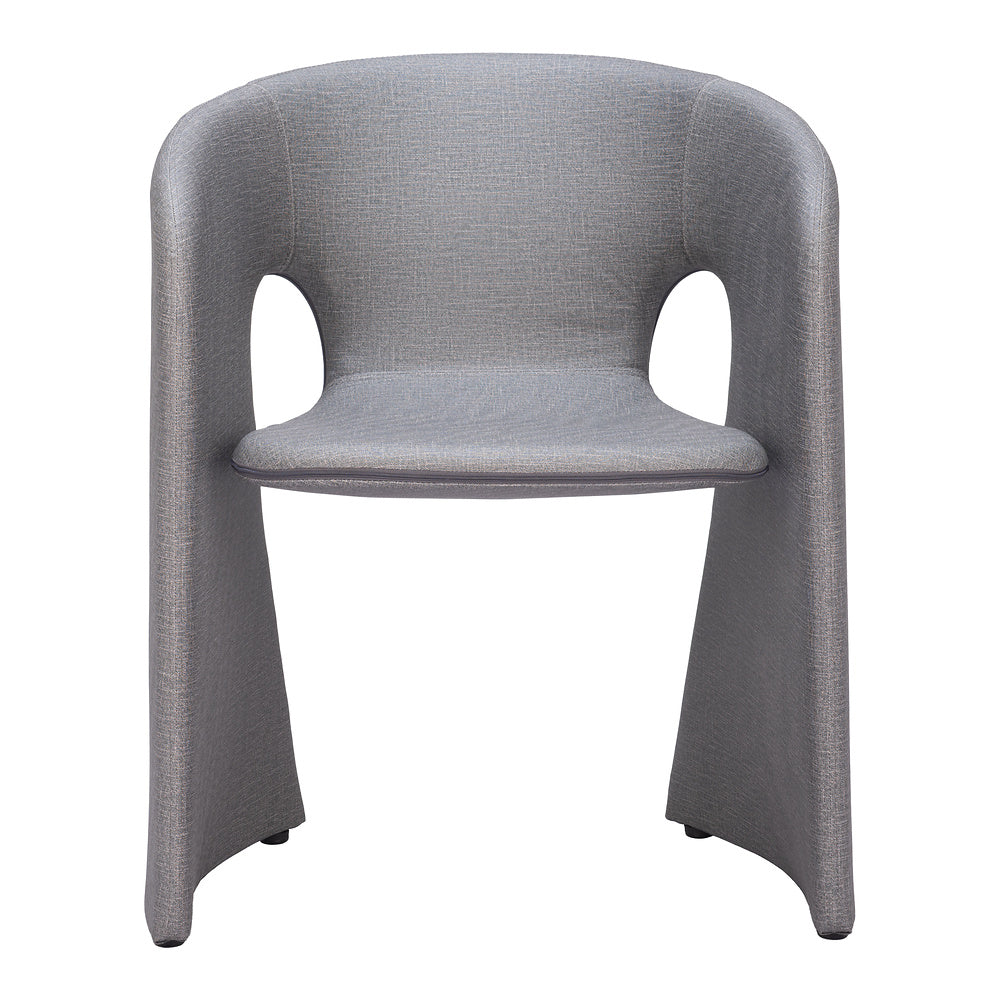 Silla Comercial para Desayunador - ZUO ROSYTH - Gris Pizarra - Asiento y Respaldo Tapizados en Lino Sintético