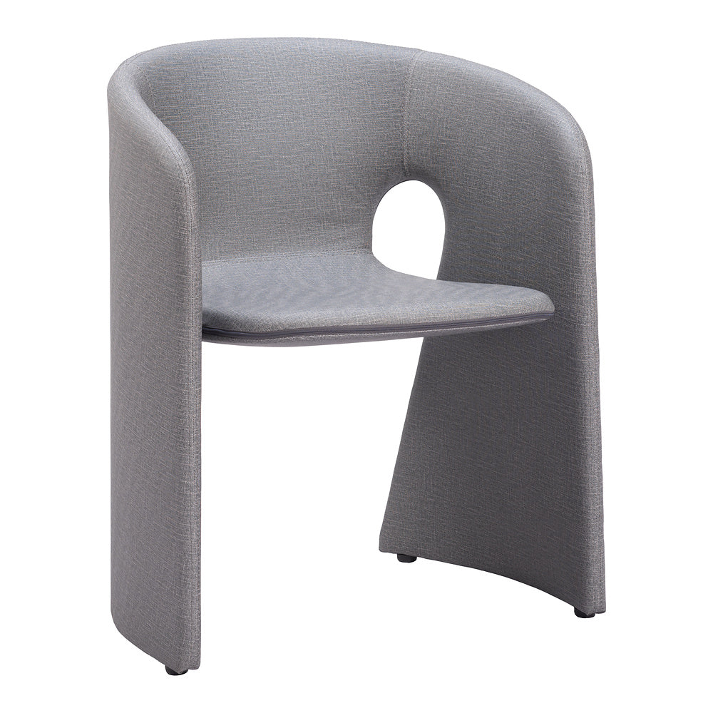 Silla Comercial para Desayunador - ZUO ROSYTH - Gris Pizarra - Asiento y Respaldo Tapizados en Lino Sintético