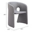 Silla Comercial para Desayunador - ZUO ROSYTH - Gris Pizarra - Asiento y Respaldo Tapizados en Lino Sintético