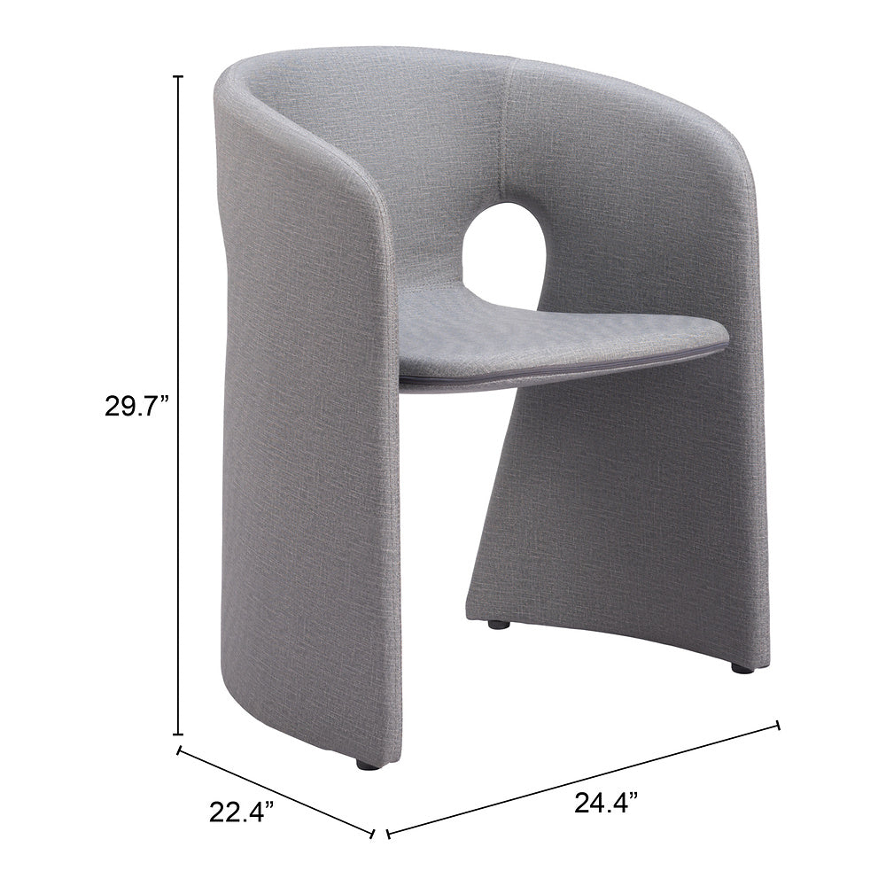 Silla Comercial para Desayunador - ZUO ROSYTH - Gris Pizarra - Asiento y Respaldo Tapizados en Lino Sintético