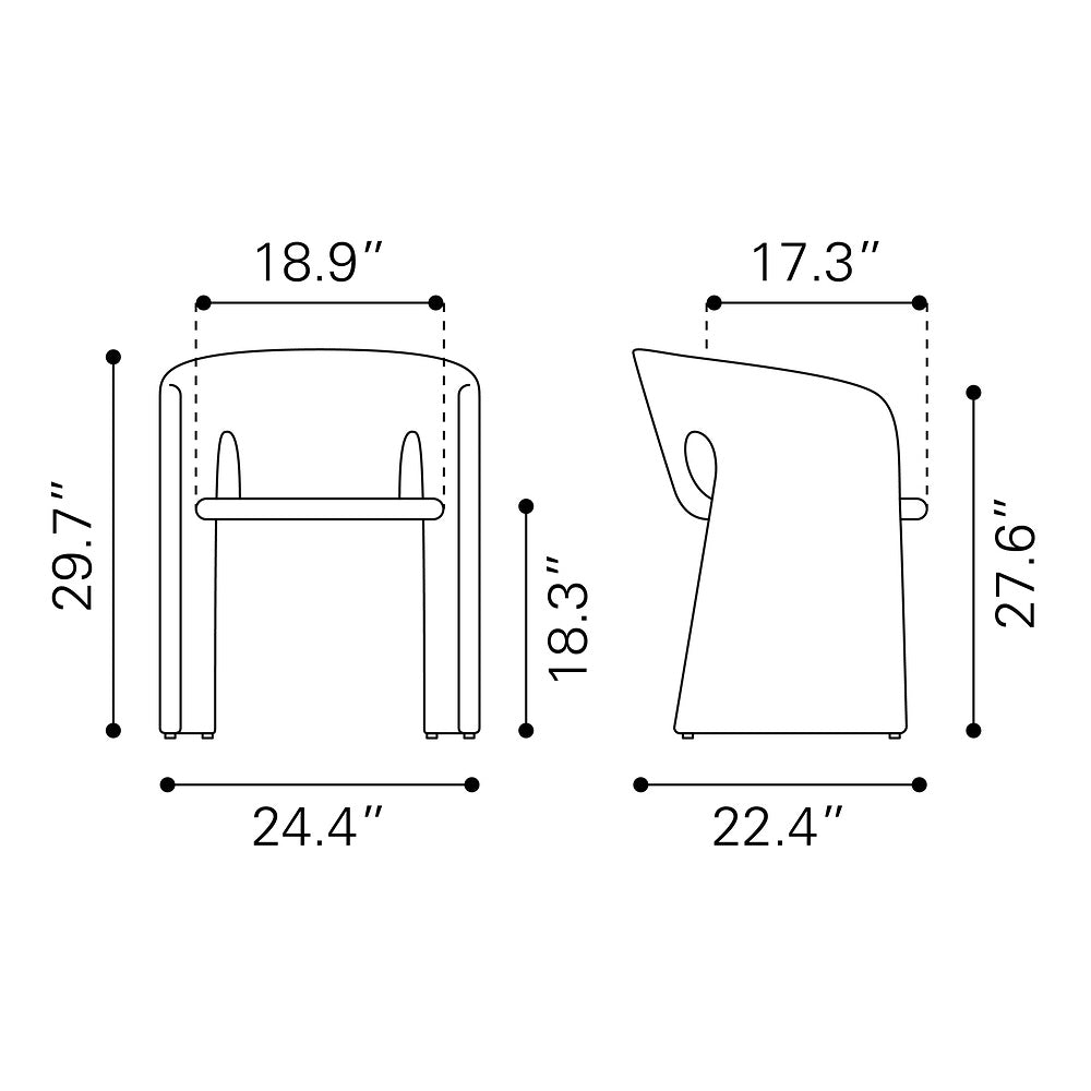 Silla Comercial para Desayunador - ZUO ROSYTH - Camel - Asiento y Respaldo Tapizados