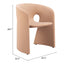 Silla Comercial para Desayunador - ZUO ROSYTH - Camel - Asiento y Respaldo Tapizados