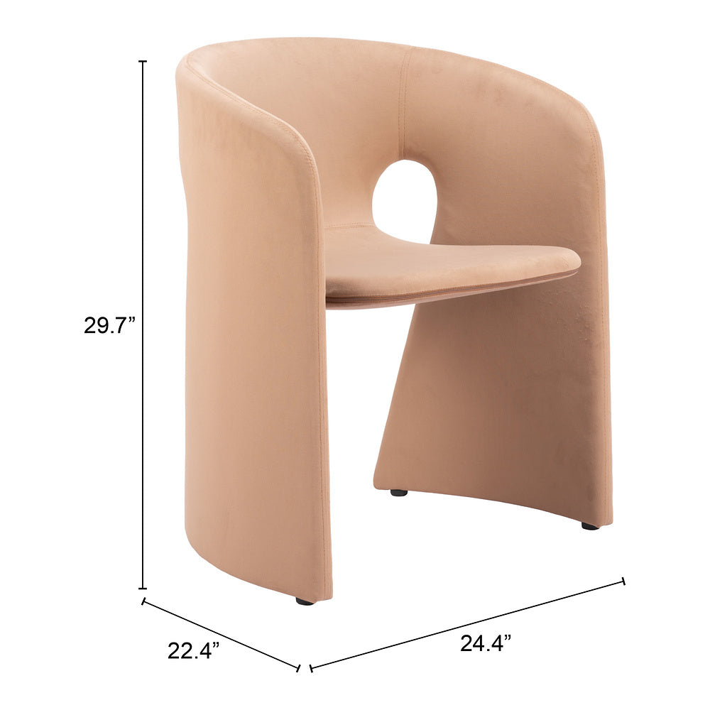 Silla Comercial para Desayunador - ZUO ROSYTH - Camel - Asiento y Respaldo Tapizados
