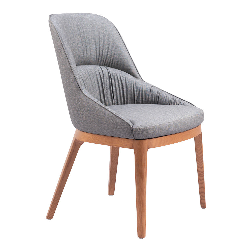 Silla Comercial para Bistró - ZUO AYR - Gris Pizarra - Asiento y Respaldo Tapizados en Lino Sintético