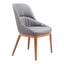 Silla Comercial para Bistró - ZUO AYR - Gris Pizarra - Asiento y Respaldo Tapizados en Lino Sintético