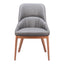 Silla Comercial para Bistró - ZUO AYR - Gris Pizarra - Asiento y Respaldo Tapizados en Lino Sintético