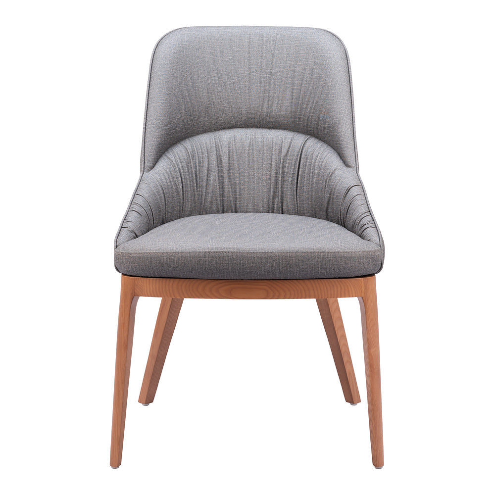 Silla Comercial para Bistró - ZUO AYR - Gris Pizarra - Asiento y Respaldo Tapizados en Lino Sintético