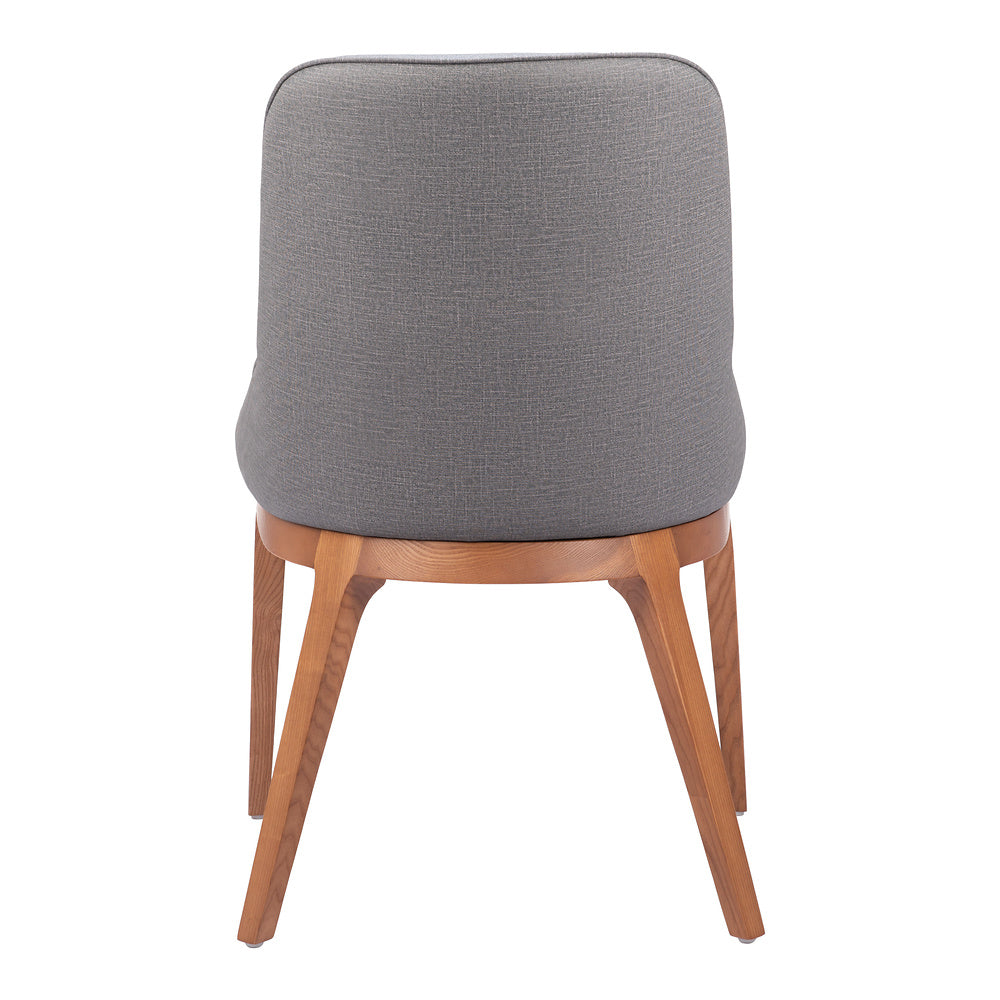 Silla Comercial para Bistró - ZUO AYR - Gris Pizarra - Asiento y Respaldo Tapizados en Lino Sintético