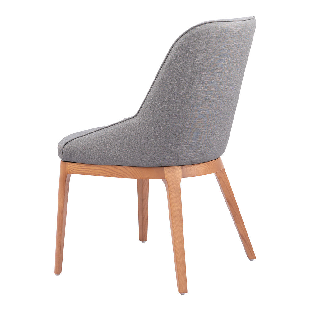 Silla Comercial para Bistró - ZUO AYR - Gris Pizarra - Asiento y Respaldo Tapizados en Lino Sintético