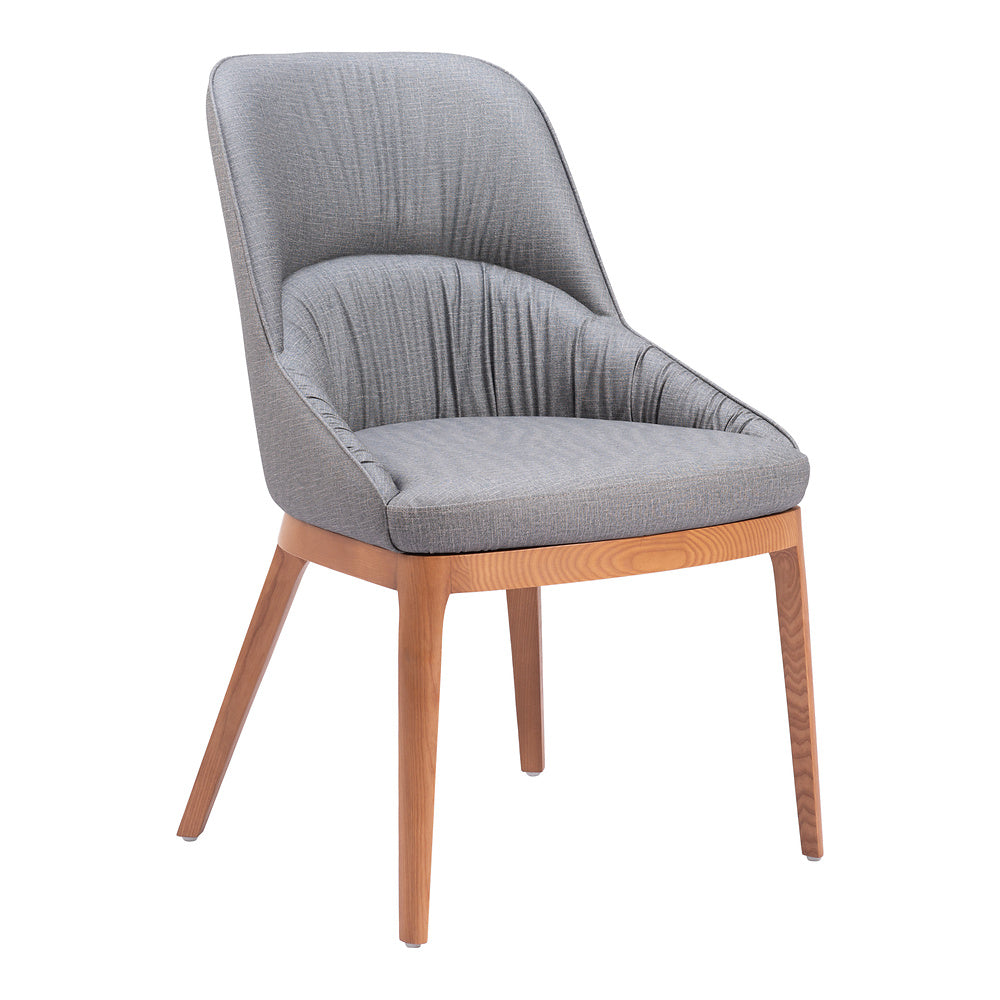 Silla Comercial para Bistró - ZUO AYR - Gris Pizarra - Asiento y Respaldo Tapizados en Lino Sintético