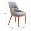 Silla Comercial para Bistró - ZUO AYR - Gris Pizarra - Asiento y Respaldo Tapizados en Lino Sintético