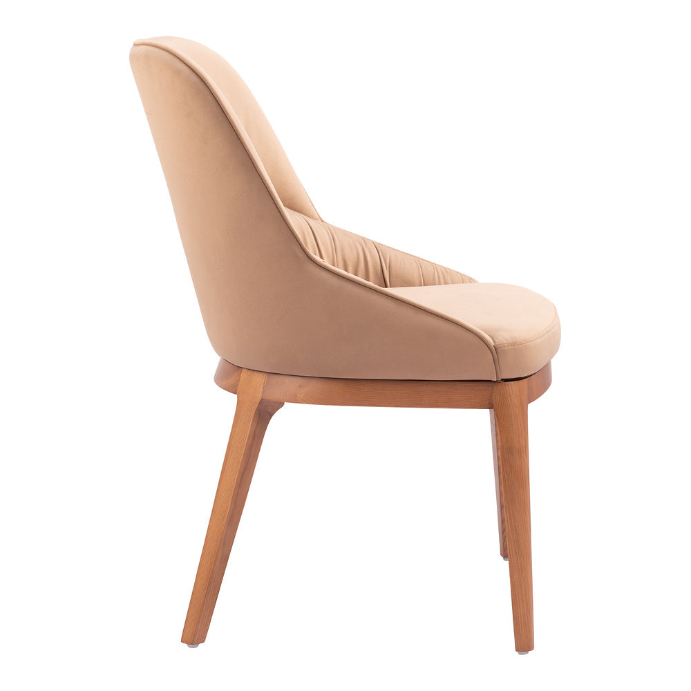 Silla Comercial para Bistró - ZUO AYR - Camel - Asiento y Respaldo Tapizados