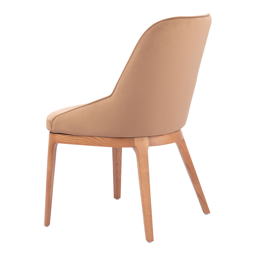 Silla Comercial para Bistró - ZUO AYR - Camel - Asiento y Respaldo Tapizados