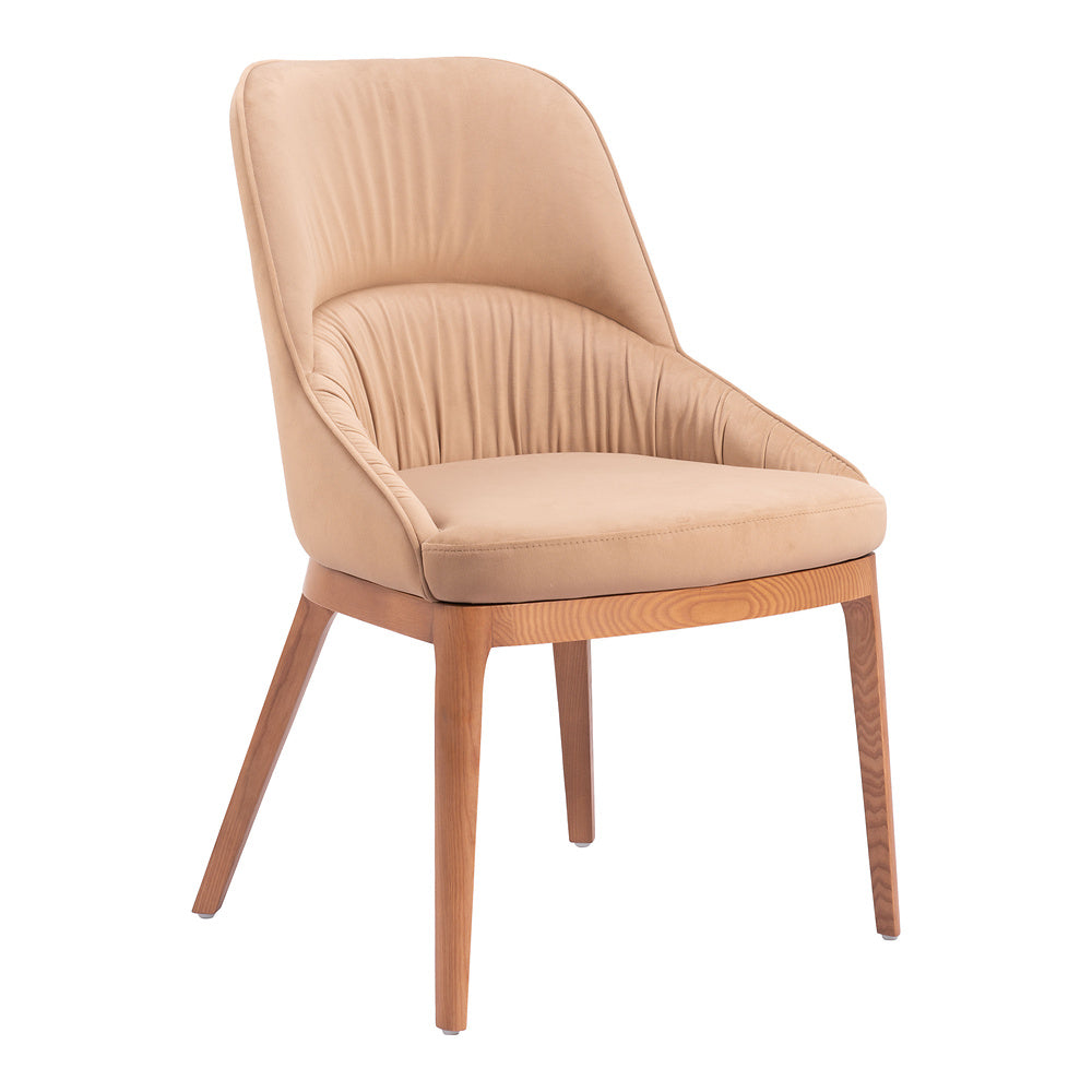 Silla Comercial para Bistró - ZUO AYR - Camel - Asiento y Respaldo Tapizados