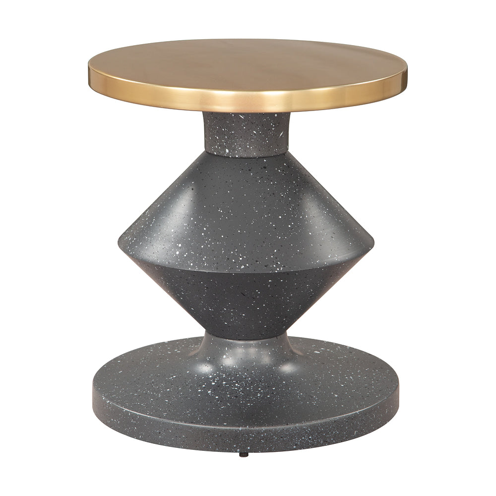 Mesa Auxiliar para Coworking - ZUO LITAR - Multicolor - Cubierta de Hierro Símil Terrazo y Estructura de Hierro Electrochapado