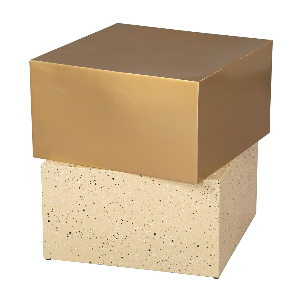 Mesa Auxiliar para Sala de Espera - ZUO CINZA - Varios Colores - Cubierta de Hierro Símil Terrazo y Estructura de Hierro Electrochapado
