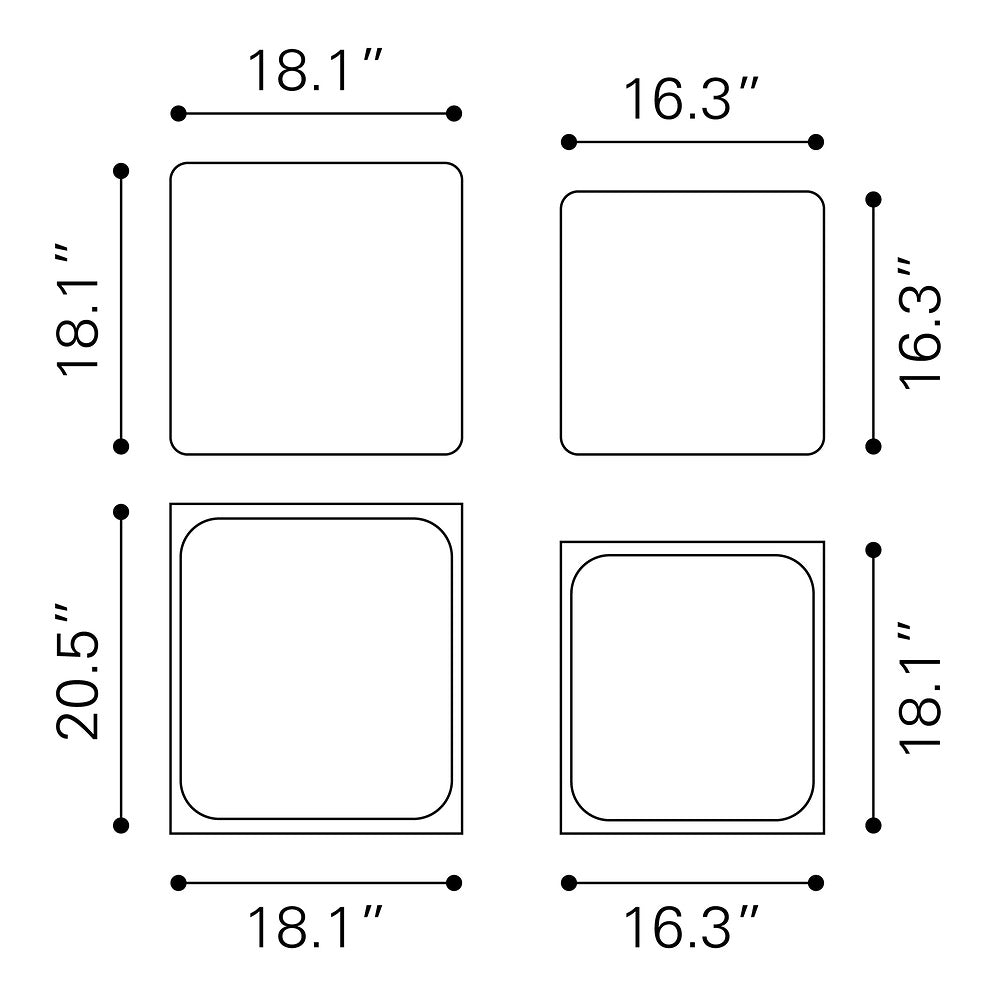 Mesa Auxiliar para Consultorio - ZUO BRICS - Multicolor - Estructura y Cubierta en Aluminio Pintado
