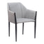 Silla Comercial para Cafetería - ZUO ANDOVER - Gris Pizarra - Asiento y Respaldo Tapizados en Lino Sintético