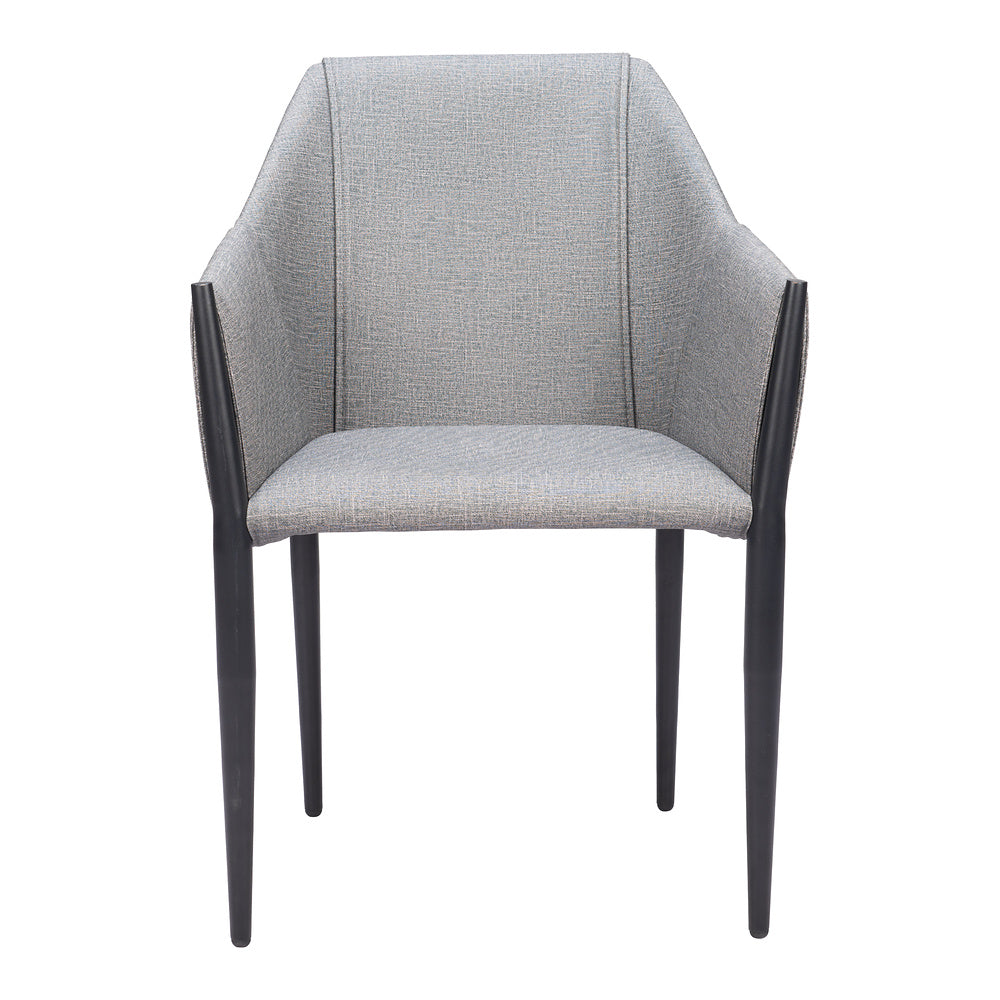 Silla Comercial para Cafetería - ZUO ANDOVER - Gris Pizarra - Asiento y Respaldo Tapizados en Lino Sintético