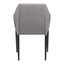 Silla Comercial para Cafetería - ZUO ANDOVER - Gris Pizarra - Asiento y Respaldo Tapizados en Lino Sintético
