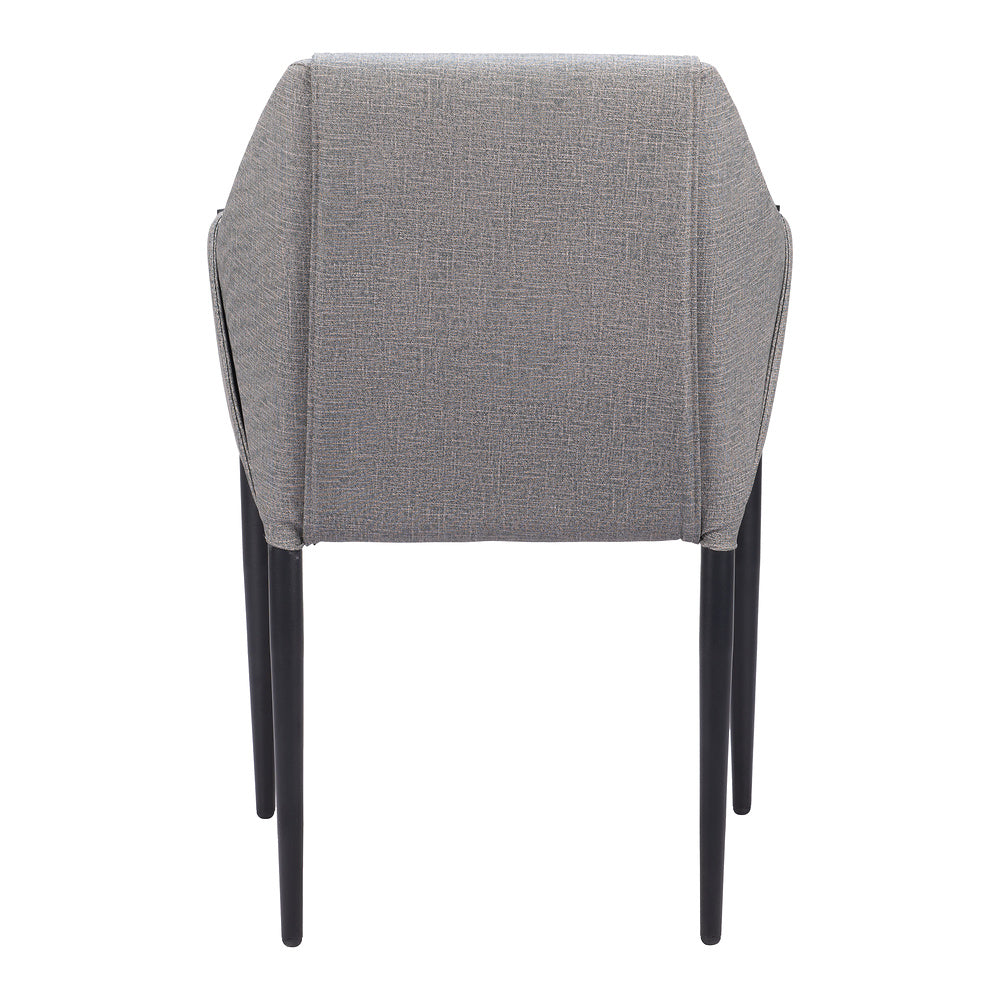 Silla Comercial para Cafetería - ZUO ANDOVER - Gris Pizarra - Asiento y Respaldo Tapizados en Lino Sintético