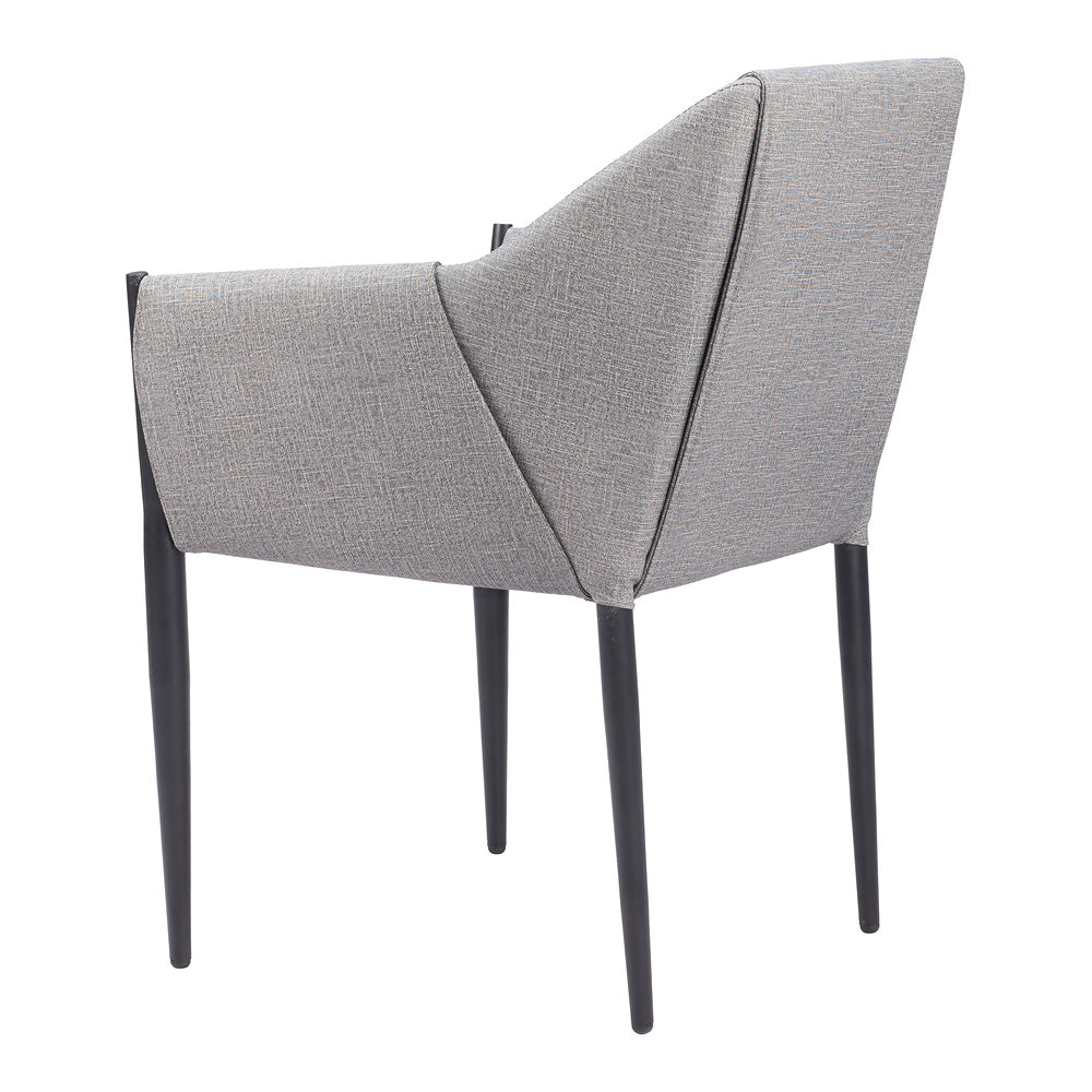 Silla Comercial para Cafetería - ZUO ANDOVER - Gris Pizarra - Asiento y Respaldo Tapizados en Lino Sintético