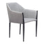 Silla Comercial para Cafetería - ZUO ANDOVER - Gris Pizarra - Asiento y Respaldo Tapizados en Lino Sintético