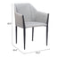 Silla Comercial para Cafetería - ZUO ANDOVER - Gris Pizarra - Asiento y Respaldo Tapizados en Lino Sintético