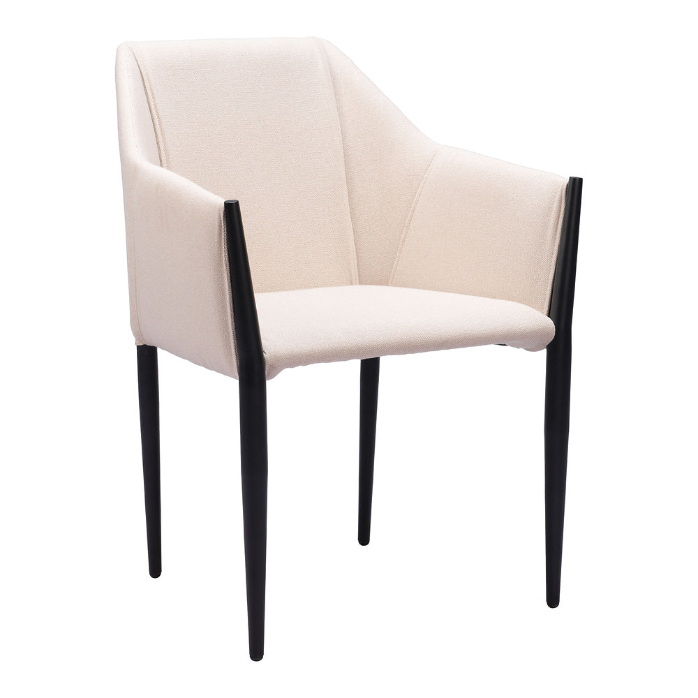 Silla Comercial para Cafetería - ZUO ANDOVER - Beige - Asiento y Respaldo Tapizados