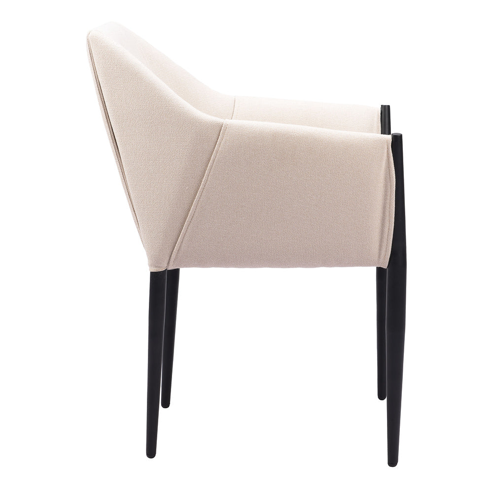 Silla Comercial para Cafetería - ZUO ANDOVER - Beige - Asiento y Respaldo Tapizados