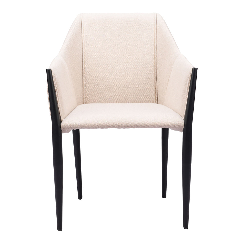 Silla Comercial para Cafetería - ZUO ANDOVER - Beige - Asiento y Respaldo Tapizados