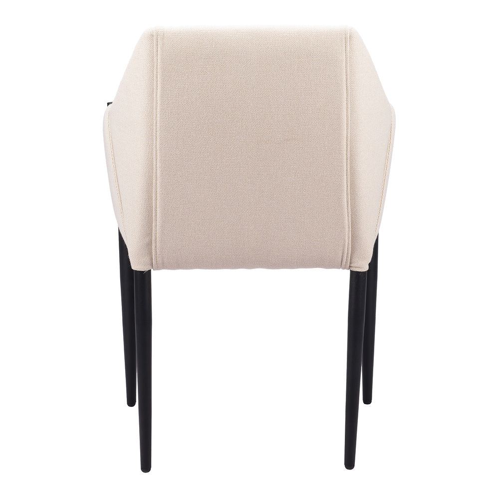 Silla Comercial para Cafetería - ZUO ANDOVER - Beige - Asiento y Respaldo Tapizados