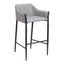 Banco Alto para Restaurante - ZUO ANDOVER - Gris Pizarra - Asiento y Respaldo Tapizados en Lino Sintético