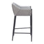 Banco Alto para Restaurante - ZUO ANDOVER - Gris Pizarra - Asiento y Respaldo Tapizados en Lino Sintético
