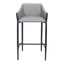 Banco Alto para Restaurante - ZUO ANDOVER - Gris Pizarra - Asiento y Respaldo Tapizados en Lino Sintético