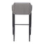 Banco Alto para Restaurante - ZUO ANDOVER - Gris Pizarra - Asiento y Respaldo Tapizados en Lino Sintético