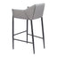 Banco Alto para Restaurante - ZUO ANDOVER - Gris Pizarra - Asiento y Respaldo Tapizados en Lino Sintético
