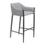 Banco Alto para Restaurante - ZUO ANDOVER - Gris Pizarra - Asiento y Respaldo Tapizados en Lino Sintético