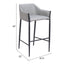 Banco Alto para Restaurante - ZUO ANDOVER - Gris Pizarra - Asiento y Respaldo Tapizados en Lino Sintético
