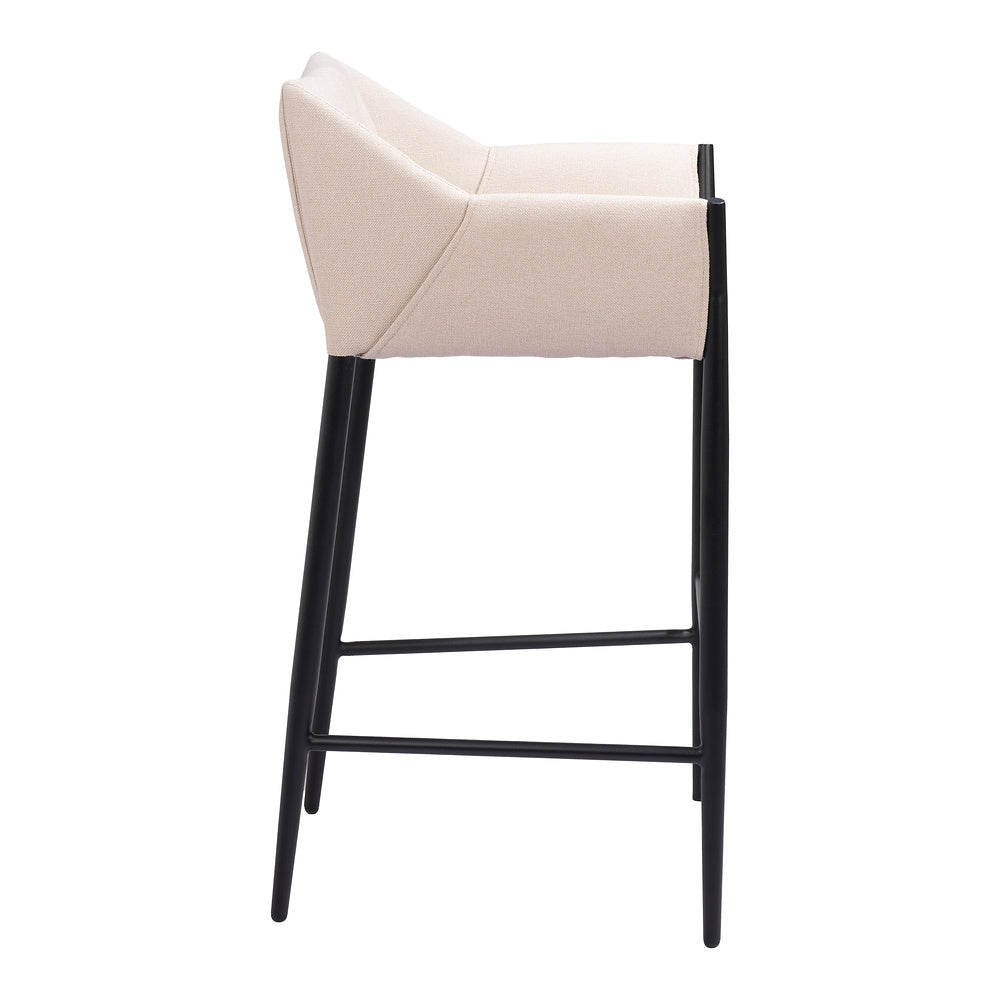 Banco Alto para Restaurante - ZUO ANDOVER - Beige - Asiento y Respaldo Tapizados