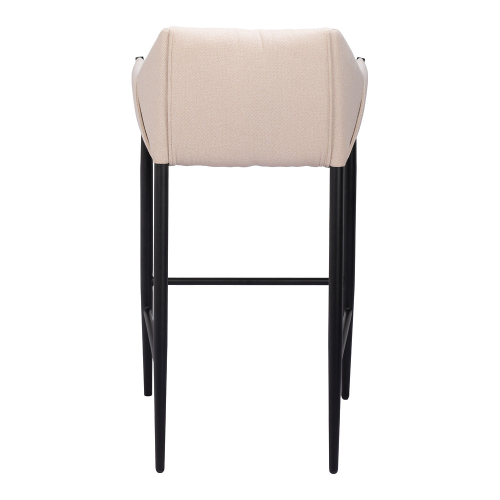 Banco Alto para Restaurante - ZUO ANDOVER - Beige - Asiento y Respaldo Tapizados
