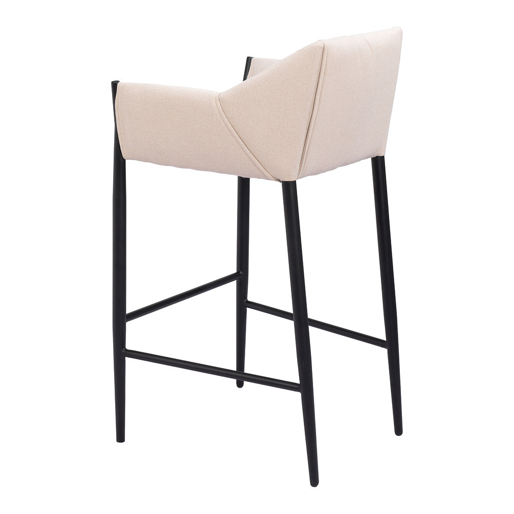 Banco Alto para Restaurante - ZUO ANDOVER - Beige - Asiento y Respaldo Tapizados