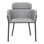 Silla Comercial para Cafetería - ZUO BREMOR - Gris Pizarra - Asiento y Respaldo Tapizados en Lino Sintético