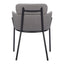 Silla Comercial para Cafetería - ZUO BREMOR - Gris Pizarra - Asiento y Respaldo Tapizados en Lino Sintético