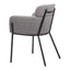 Silla Comercial para Cafetería - ZUO BREMOR - Gris Pizarra - Asiento y Respaldo Tapizados en Lino Sintético