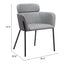 Silla Comercial para Cafetería - ZUO BREMOR - Gris Pizarra - Asiento y Respaldo Tapizados en Lino Sintético