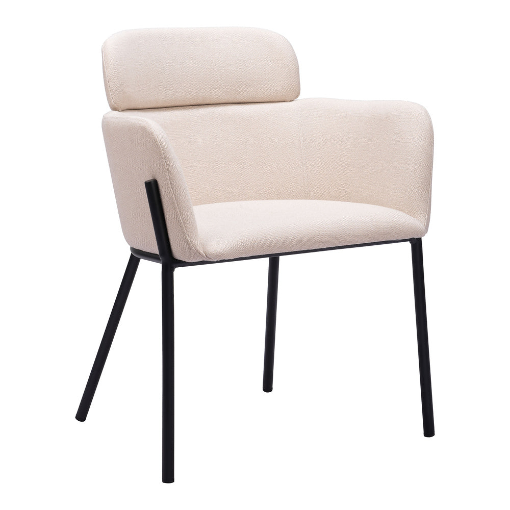 Silla Comercial para Cafetería - ZUO BREMOR - Beige - Asiento y Respaldo Tapizados